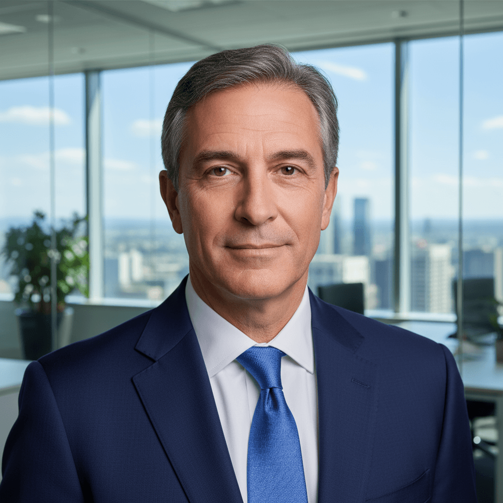 Professional portrait of Alexander Cove, founder of Cove Estates, in a tailored dark suit against a modern office backdrop